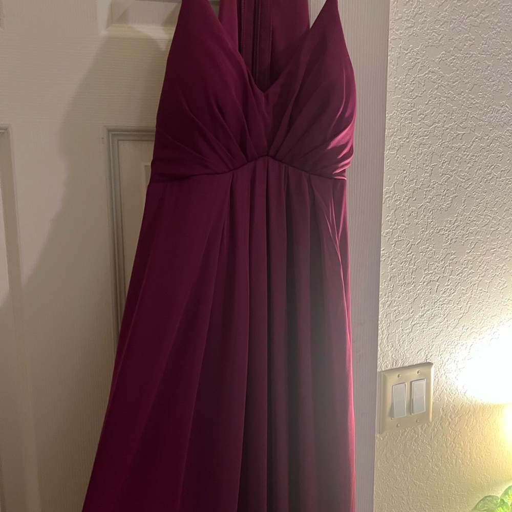 Elegant maternity Burgundy Halter Dress